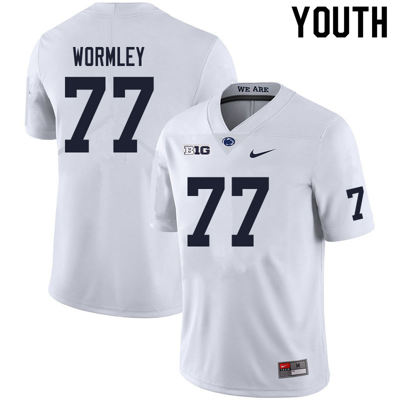 Youth #77 Sal Wormley Penn State Nittany Lions College Football Jerseys Sale-White - Click Image to Close